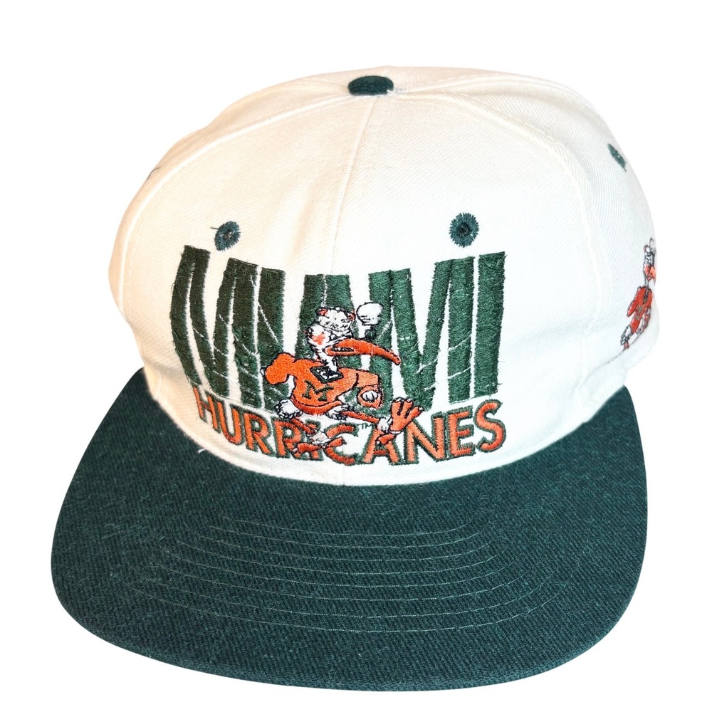 Vtg‎ 90s signature university of Miami hurricanes snapback hat Sebastian mascot